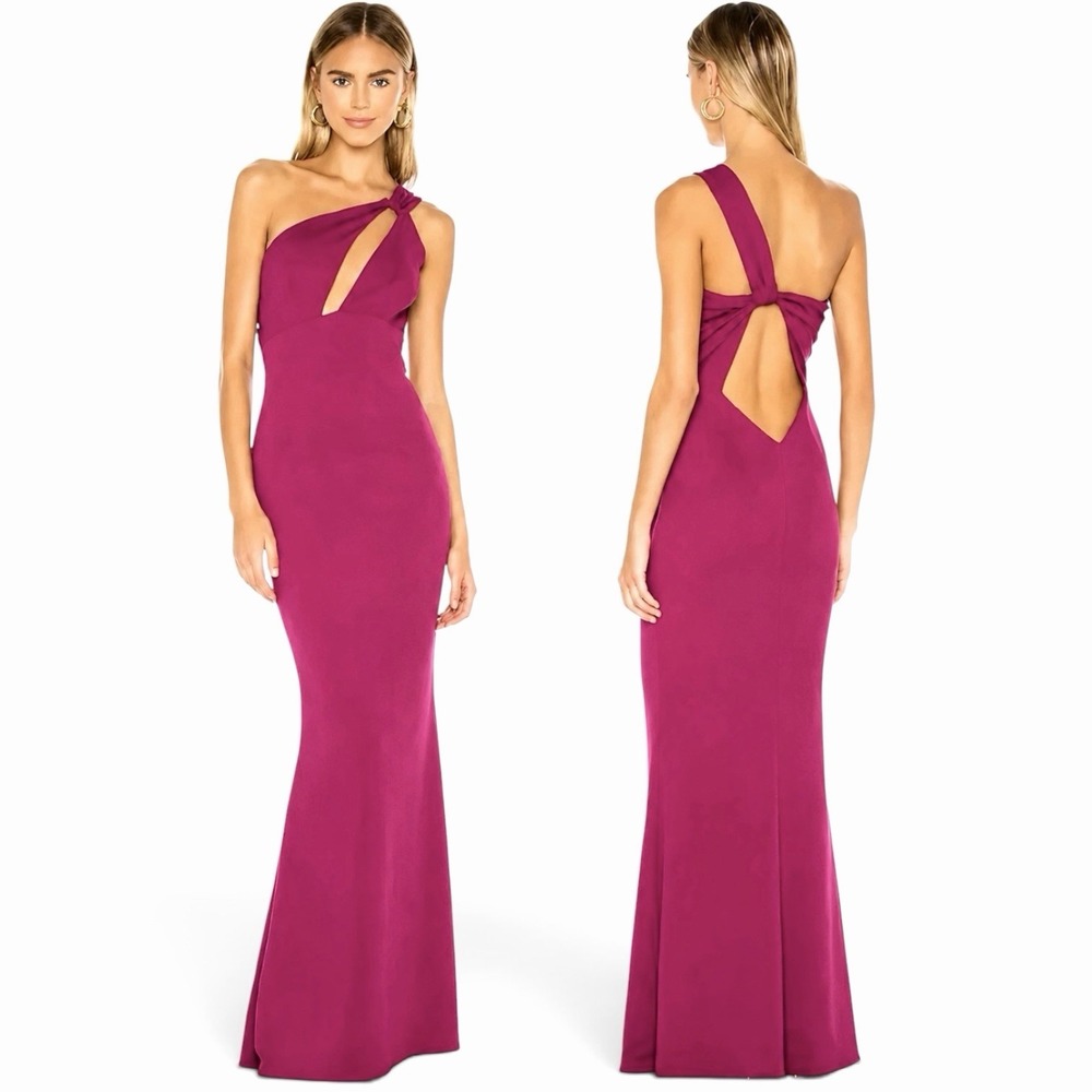 Katie May Los Angeles One Shoulder Gown Medium Cutout Open Back Formal Dress